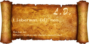 Lieberman Dénes névjegykártya
